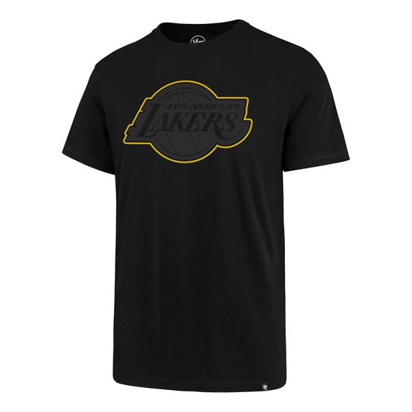 Los Angeles Lakers 47 Brand Los Angeles Lakers Jet Black Pop Imprint Super Rival T Mens Jet Black