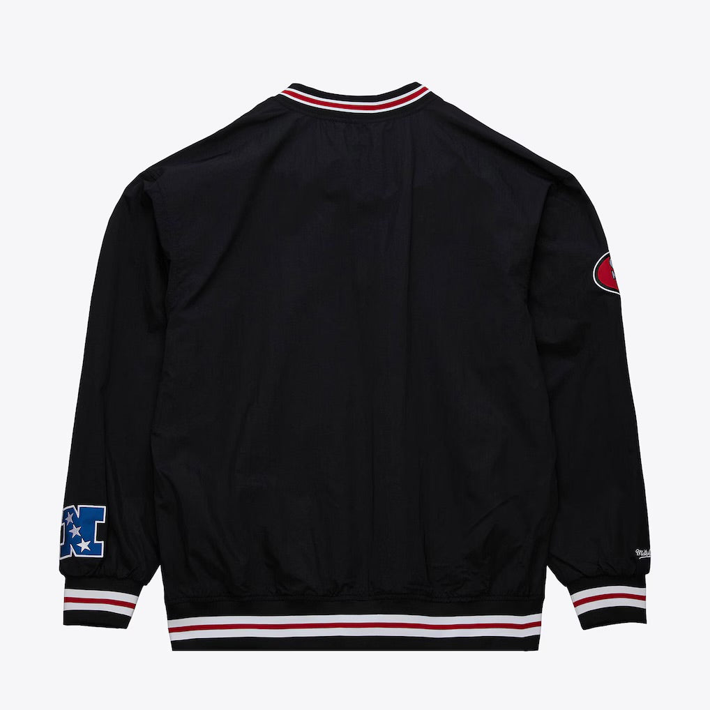 San Francisco 49ers Mitchell & Ness NFL Classic Nylon Pullover Vintage Logo - Black