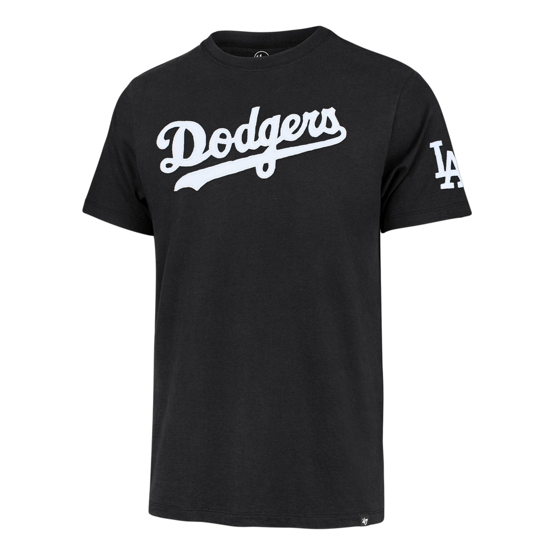 Los Angeles Dodgers '47 Brand Flint Black Wordmark Franklin Fieldhouse Tee front view