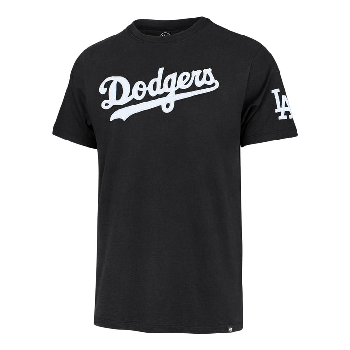 Los Angeles Dodgers '47 Brand Flint Black Wordmark Franklin Fieldhouse Tee front view