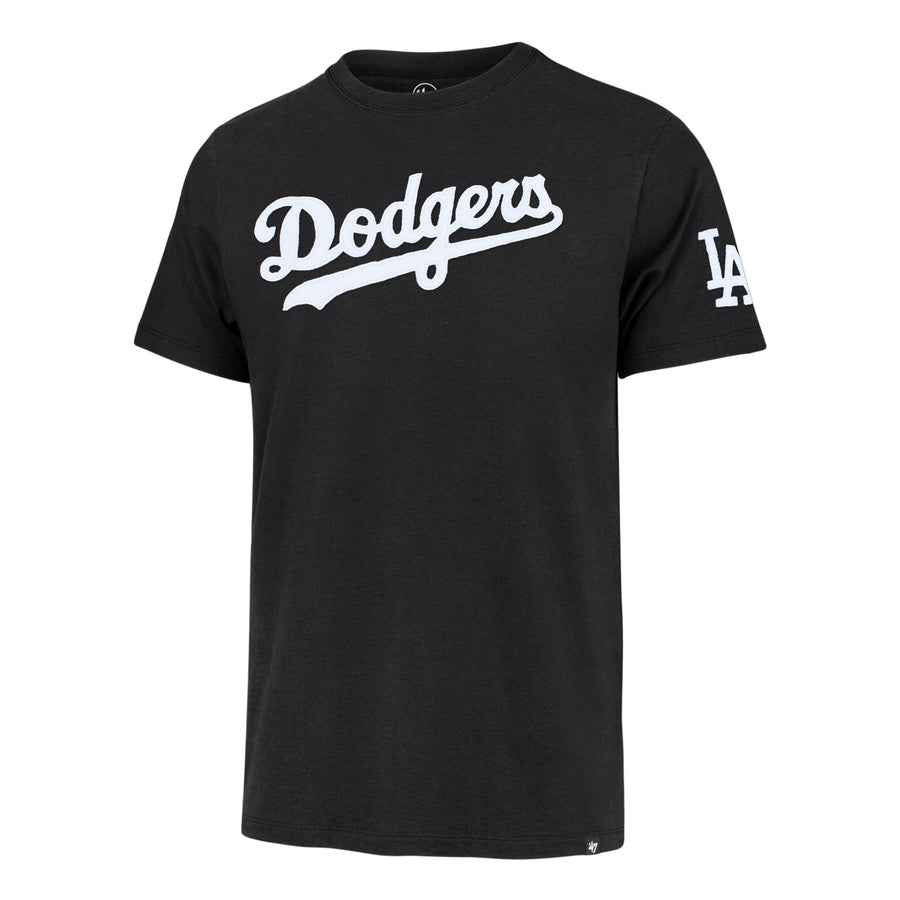 Los Angeles Dodgers '47 Brand Flint Black Wordmark Franklin Fieldhouse Tee front view