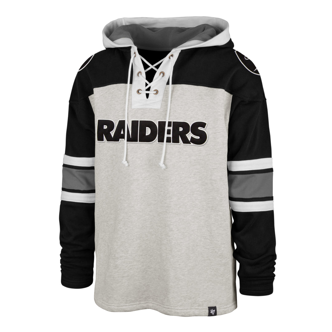 Las Vegas Raiders 47 Brand Relay Grey Gridiron Lace Up Hood Men Relay Grey