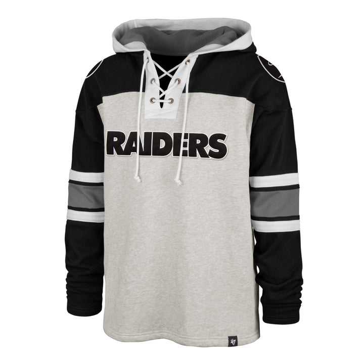 Las Vegas Raiders 47 Brand Relay Grey Gridiron Lace Up Hood Men Relay Grey
