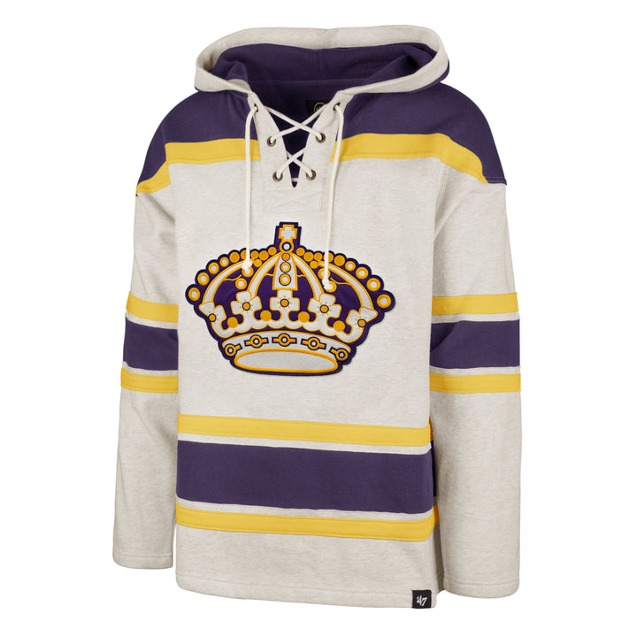 Los Angeles Kings 47 Brand  Vintage Oatmeal Rockaway Lacer Hood Men Oatmeal