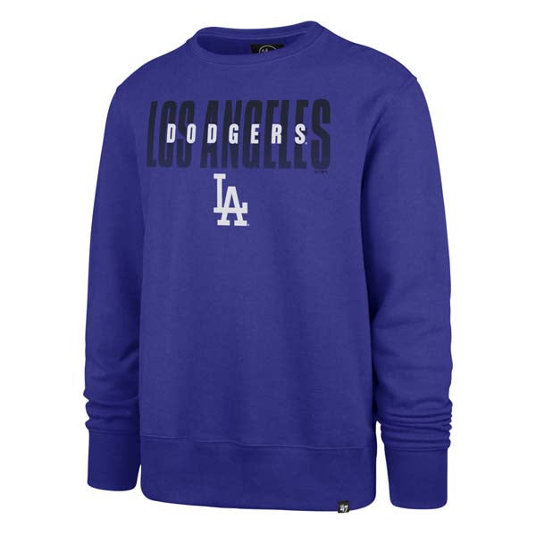 Los Angeles Dodgers 47 Brand Royal Overlay Headline Crew Men Royal
