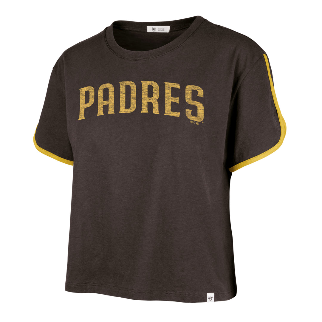 San Diego Padres 47 Brand Espresso Prmr Wrdmrk Dolphin Hem Crop W Espresso