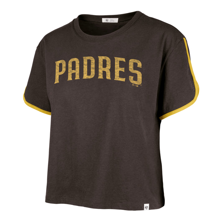 San Diego Padres 47 Brand Espresso Prmr Wrdmrk Dolphin Hem Crop W Espresso