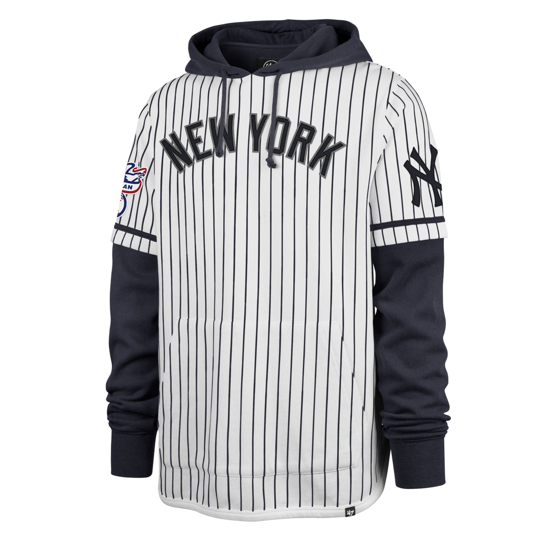 New York Yankees 47 Brand White Wash Pinstripe Double Header Shrt M White Wash
