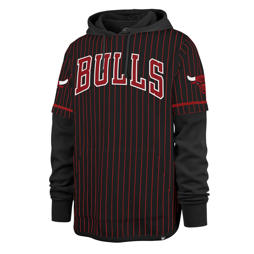 Chicago Bulls 47 Brand Jet Black Pinstripe Double Header Shrt M Jet Black