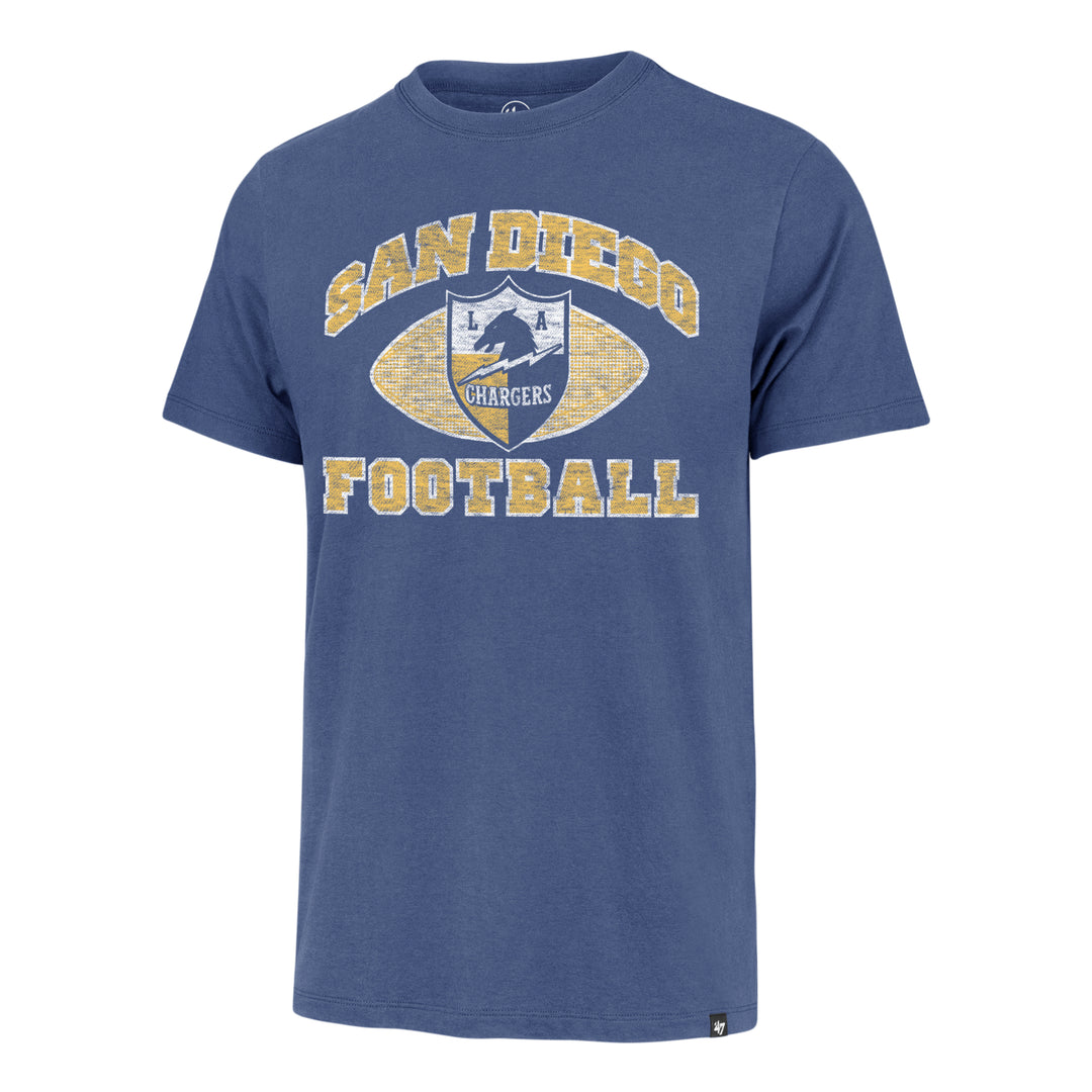 Los Angeles Chargers 47 Brand Historic Cadet Blue Pathway Franklin Tee Men Cadet Blue