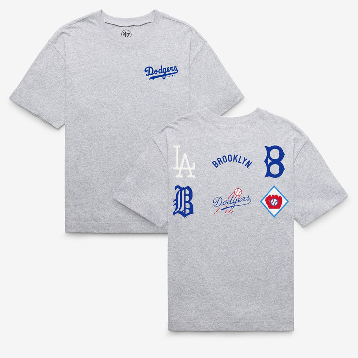 Los Angeles Dodgers 47 Brand Cooperstown History Lock Foundation T-Shirt — Quartz Grey