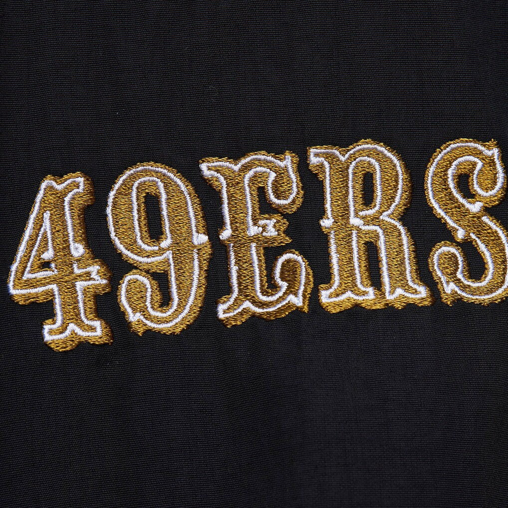San Francisco 49ers Mitchell & Ness NFL Classic Nylon Pullover Vintage Logo - Black