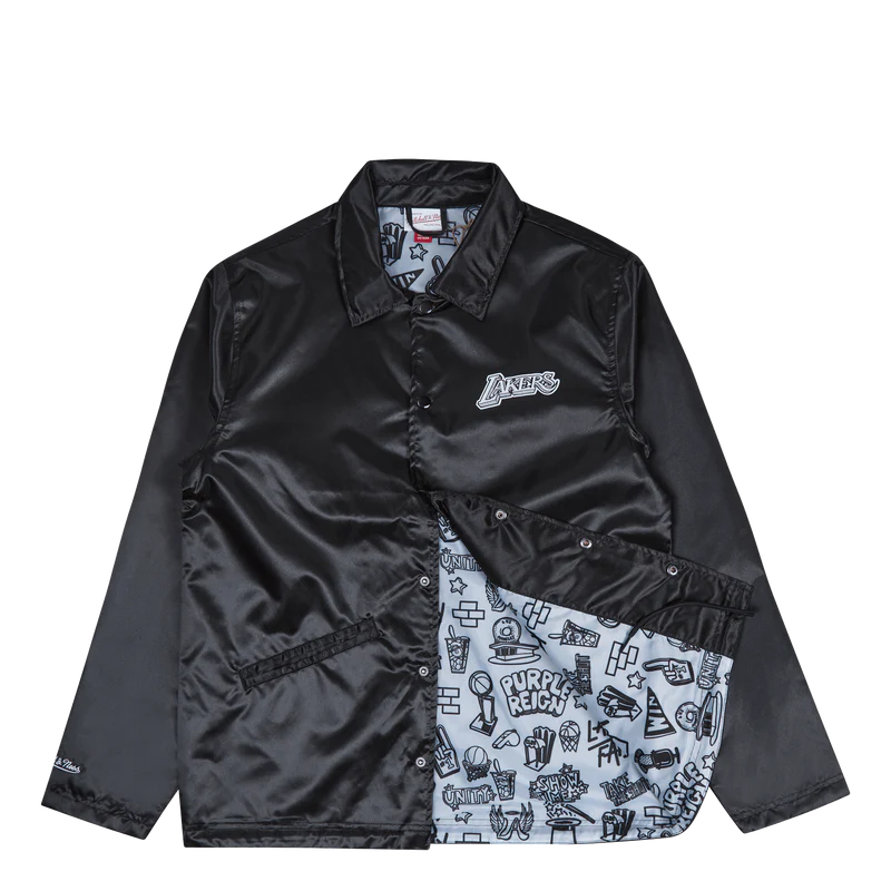 Los Angeles Lakers Mitchell & Ness NBA Doodle Coaches Jacket Lakers