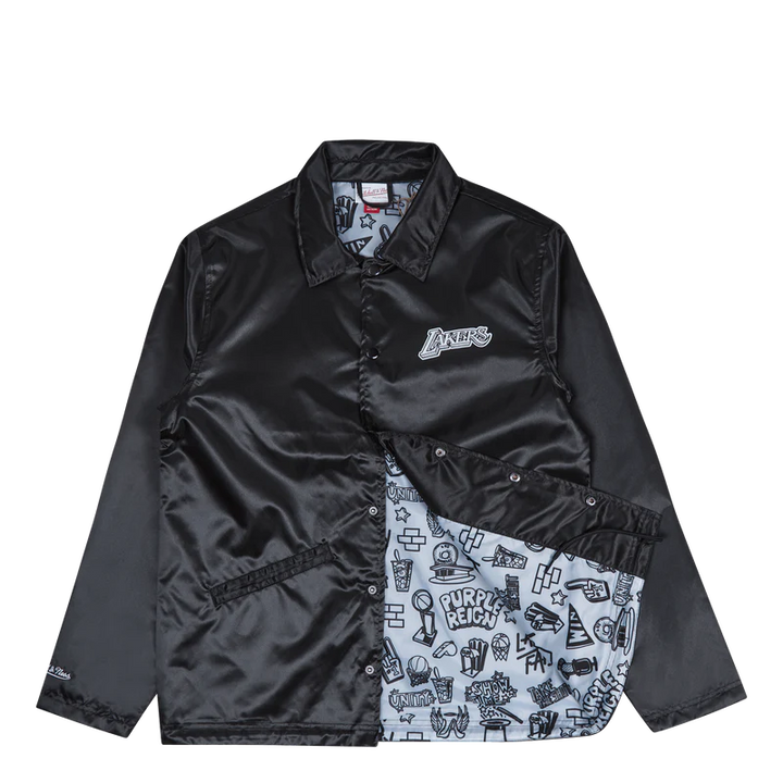 Los Angeles Lakers Mitchell & Ness NBA Doodle Coaches Jacket Lakers