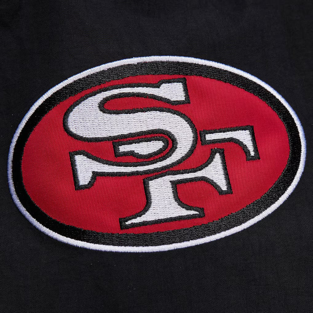 San Francisco 49ers Mitchell & Ness NFL Classic Nylon Pullover Vintage Logo - Black