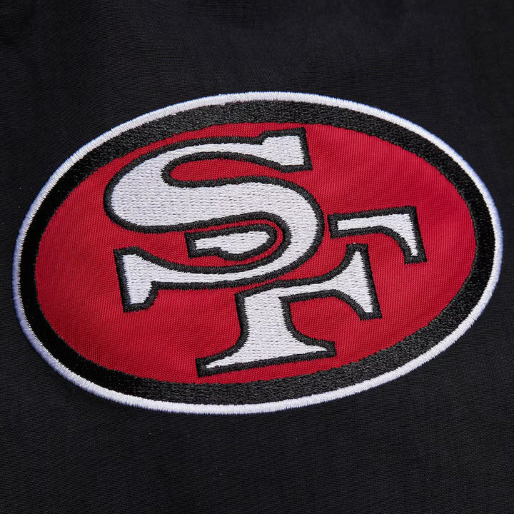 San Francisco 49ers Mitchell & Ness NFL Classic Nylon Pullover Vintage Logo - Black