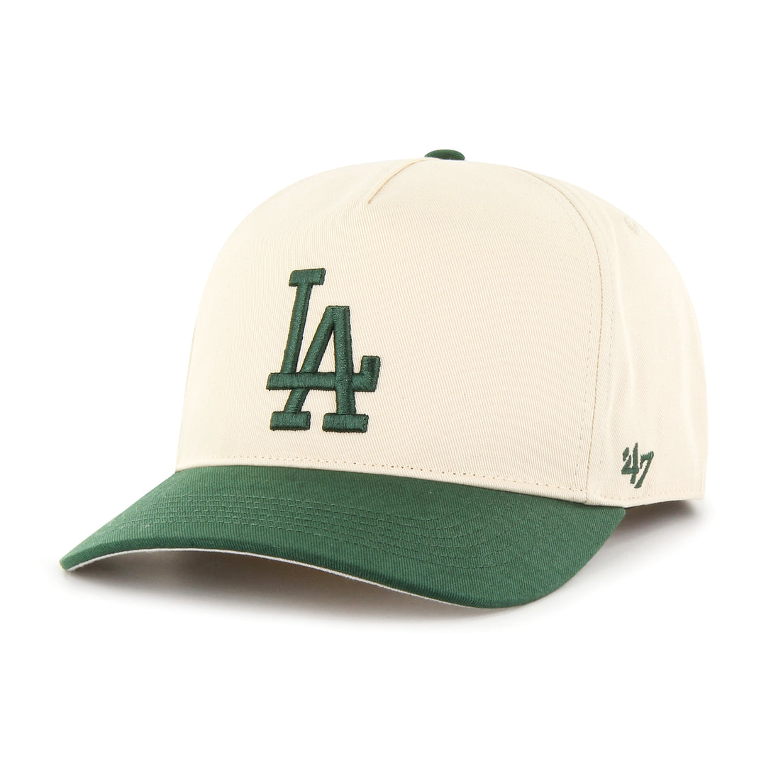 Los Angeles Dodgers '47 Brand Natural & Green Two Tone Hitch Hat front view