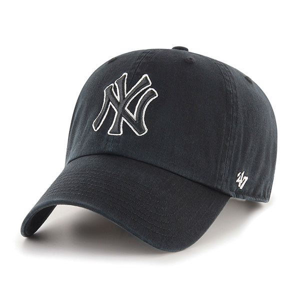New York Yankees 47 Brand Black Clean Up W/ No Loop Label Black