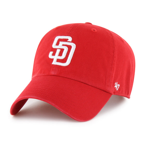 San Diego Padres '47 Brand Red Clean Up Adjustable Hat front view