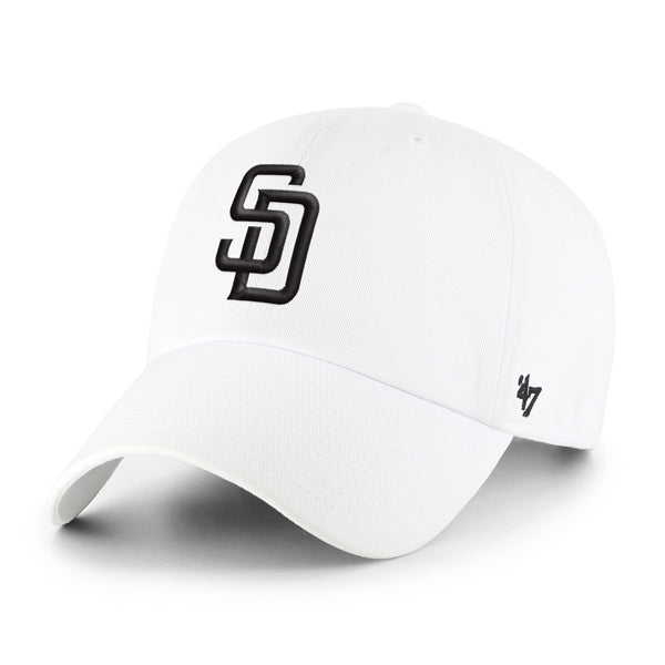 San Diego Padres 47 Brand White/Black Clean Up Adjustable Dad Hat