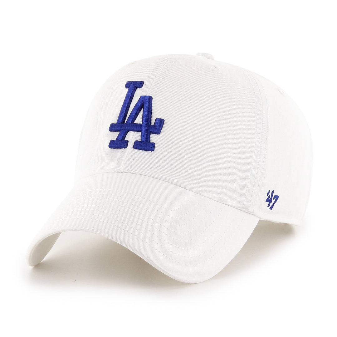 Los Angeles Dodgers 47 Brand White Clean Up Adjustable Dad Hat