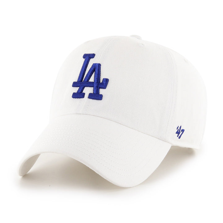 Los Angeles Dodgers 47 Brand White Clean Up Adjustable Dad Hat