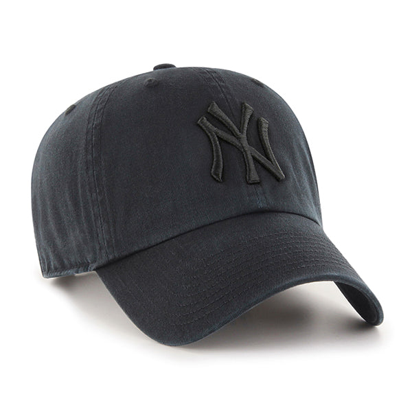 New York Yankees 47 Brand All Black Clean Up Adjustable Dad Hat