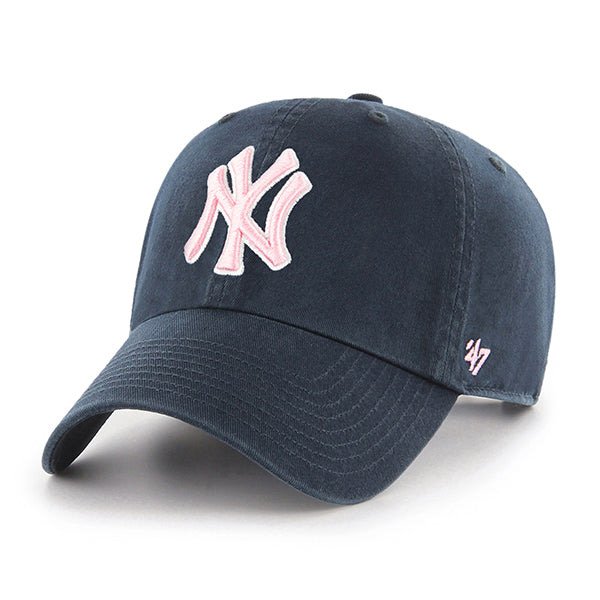 New York Yankees 47 Brand Navy & Rose Pink Clean Up Adjustable Dad Hat