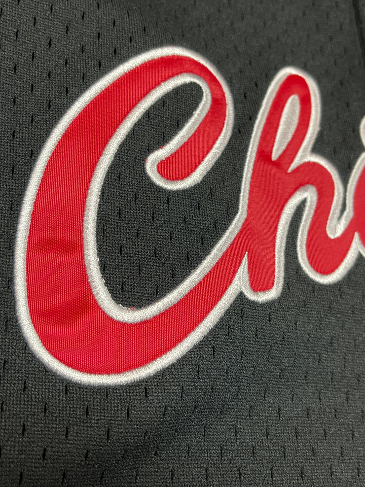 Chicago Bulls Mitchell & Ness Black Jersey On The Clock Mesh Button Front