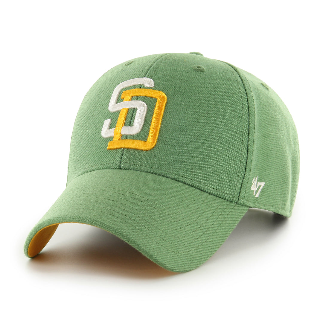 San Diego Padres 47 Brand Bcptn World S Fatigue Green Sure Shot Snapback Mvp Fatigue Green