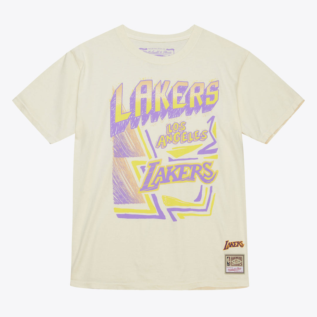 Los Angeles Lakers Mitchell & Ness NBA Sidewalk Sketch Ss Tee Hwc Lakers