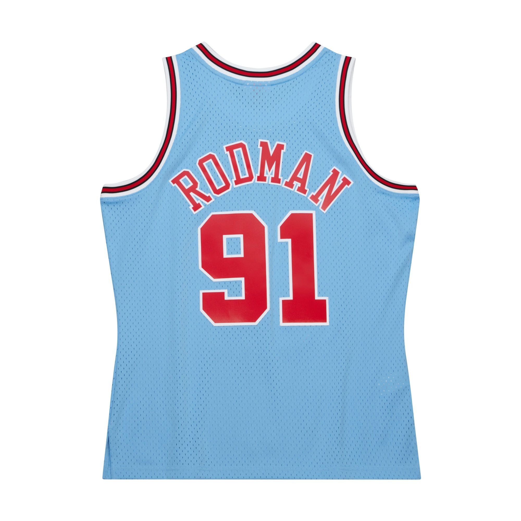 Chicago Bulls Mitchell & Ness Dennis Rodman #91 Sky Blue 1997-97