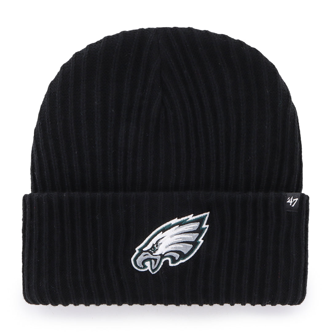 Philadelphia Eagles black Harbor Cuff Knit beanie front view