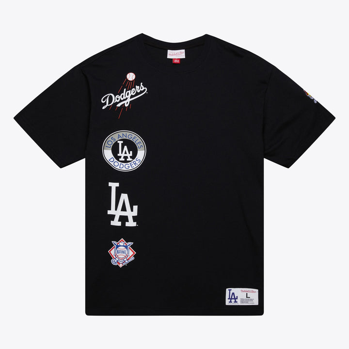 Los Angeles Dodgers Mitchell & Ness MLB Black Out Collection Ss Premium Tee Vintage Logo Dodgers — product image 1