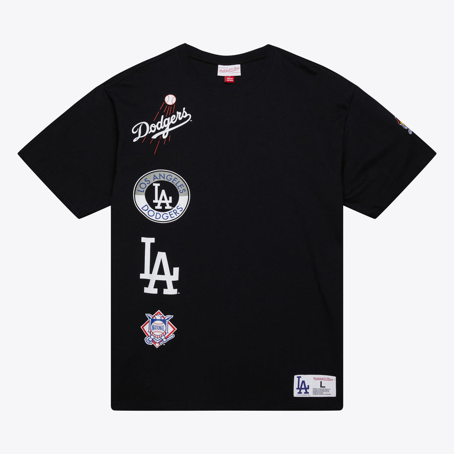 Los Angeles Dodgers Mitchell & Ness MLB Black Out Collection Ss Premium Tee Vintage Logo Dodgers — product image 1