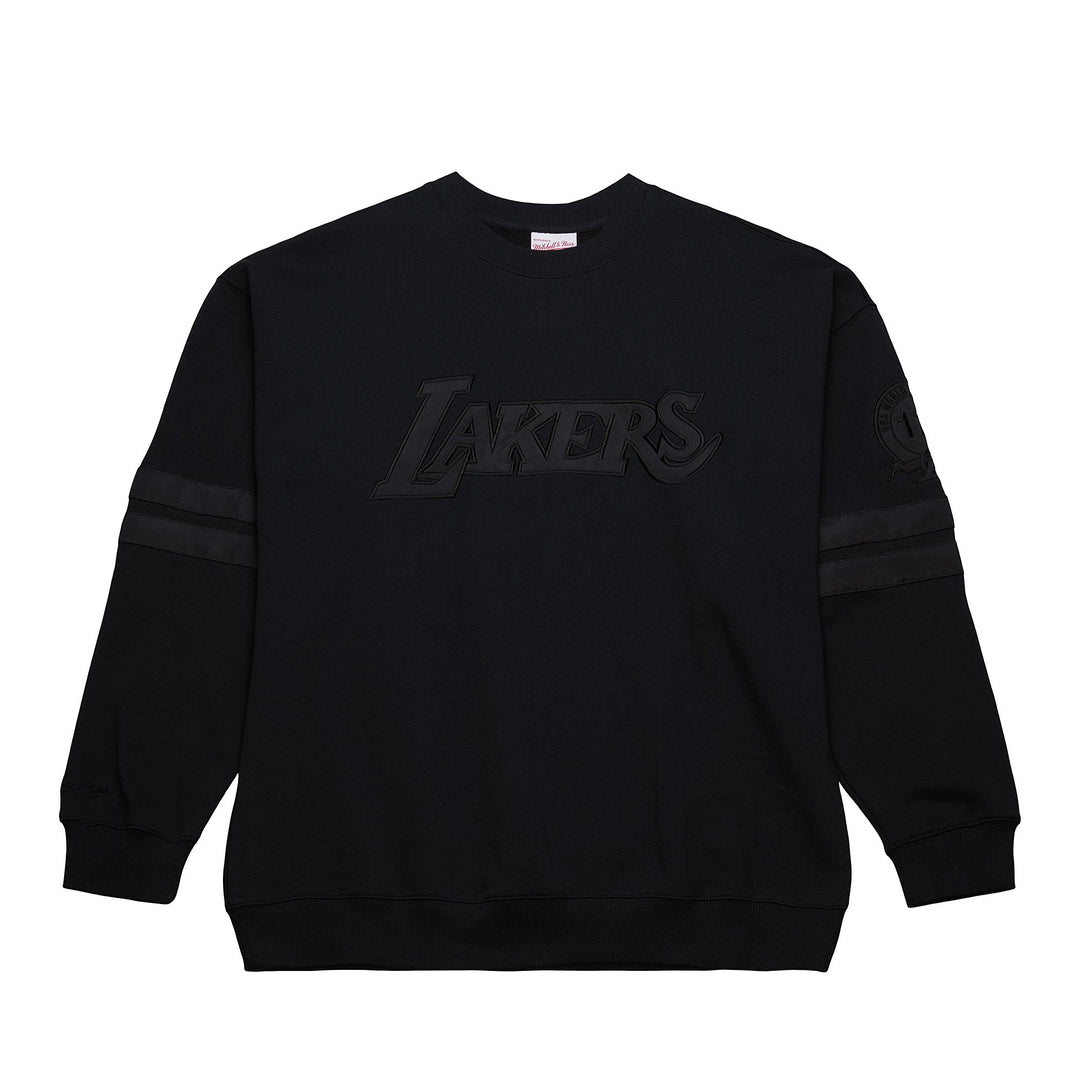 Los Angeles Lakers Mitchell & Ness NBA Satin Stripes Fleece Crew Vintage Logo Lakers — product image 1
