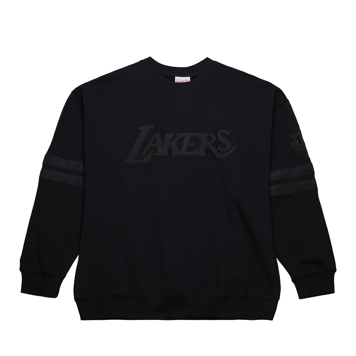 Los Angeles Lakers Mitchell & Ness NBA Satin Stripes Fleece Crew Vintage Logo Lakers — product image 1