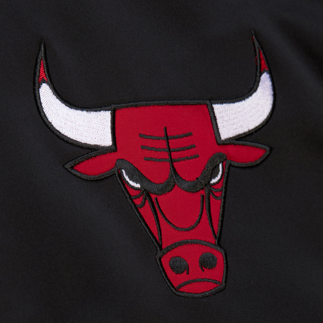 Chicago Bulls Mitchell & Ness Hardwood Classics Blackout Collection Satin Full-Zip Jacket - Black