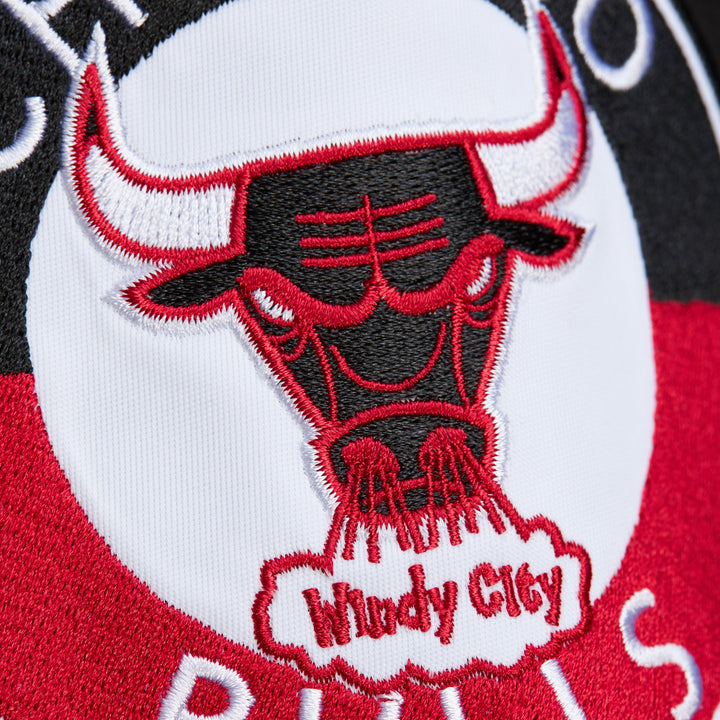 Chicago Bulls Mitchell & Ness Hardwood Classics Blackout Collection Satin Full-Zip Jacket - Black