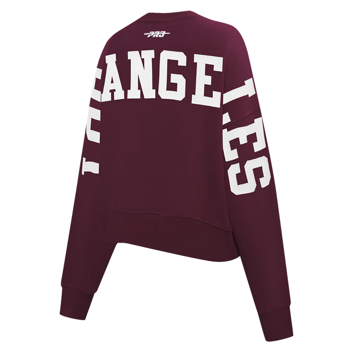 Womens Los Angeles Dodgers Pro Standard Wingspan Fleece Crewneck - Wine