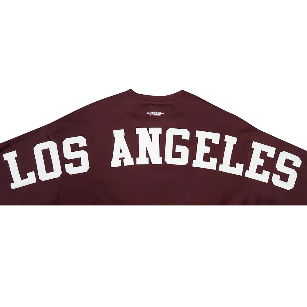 Womens Los Angeles Dodgers Pro Standard Wingspan Fleece Crewneck - Wine