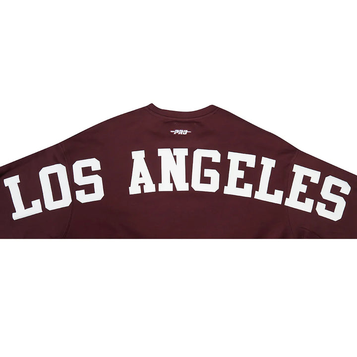 Womens Los Angeles Dodgers Pro Standard Wingspan Fleece Crewneck - Wine