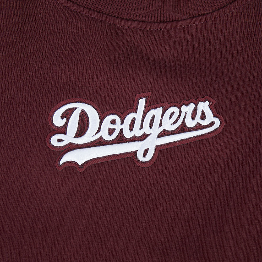 Womens Los Angeles Dodgers Pro Standard Wingspan Fleece Crewneck - Wine