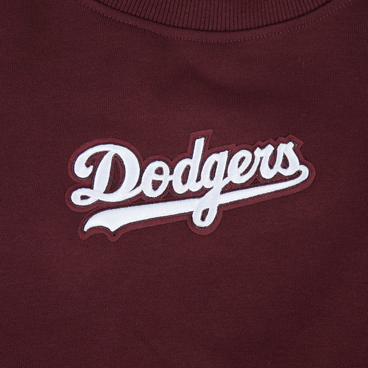 Womens Los Angeles Dodgers Pro Standard Wingspan Fleece Crewneck - Wine