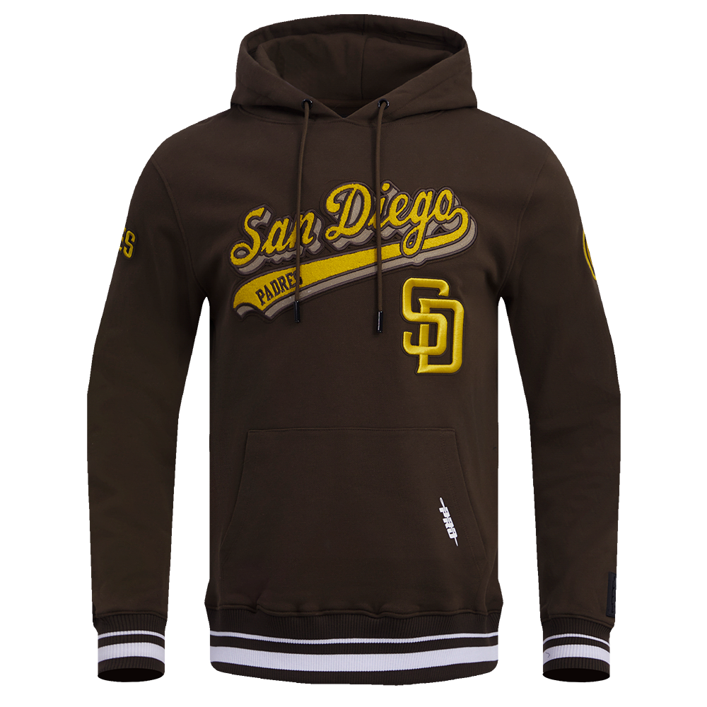 San Diego Padres Pro Standard Script Tail Rib Hoodie Brown