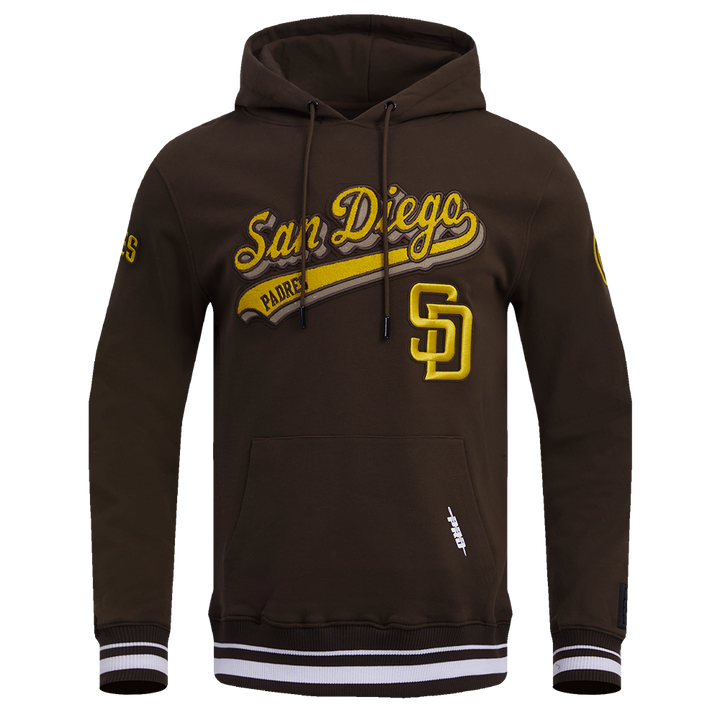 San Diego Padres Pro Standard Script Tail Rib Hoodie Brown