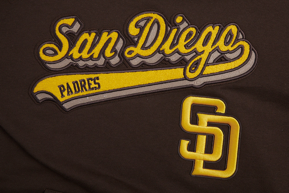 San Diego Padres Pro Standard Script Tail Rib Hoodie Brown