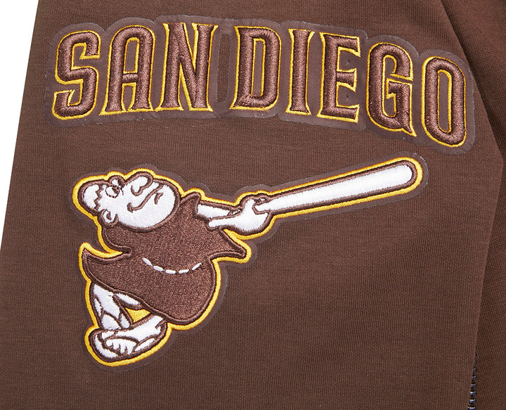 San Diego Padres Pro Standard Classic Chenille Dk Fz Po Hoodie Brown
