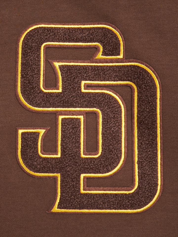 San Diego Padres Pro Standard Classic Chenille Dk Fz Po Hoodie Brown