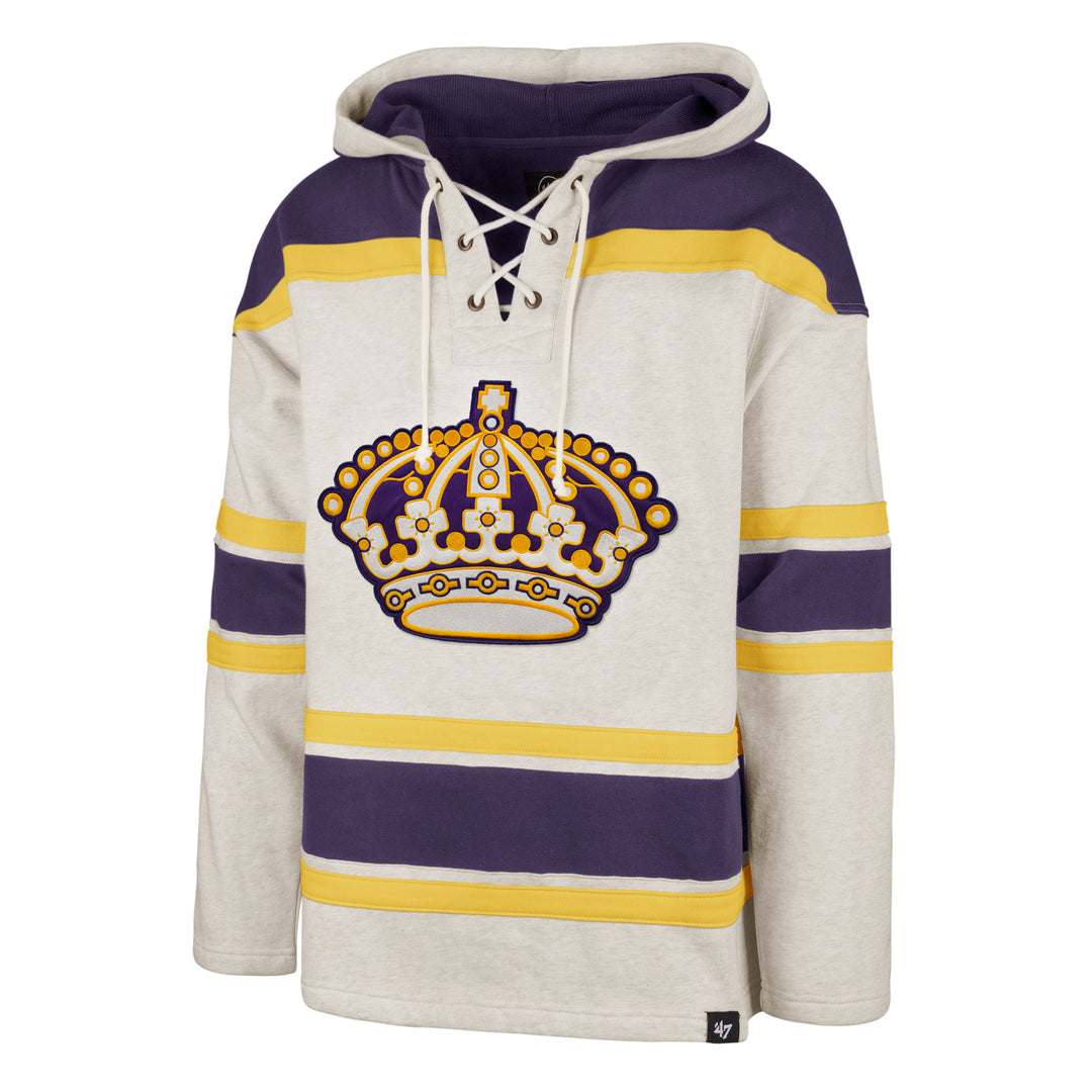 Los Angeles Kings 47 Brand Rockaway Lacer Pullover Hoodie - Oatmeal